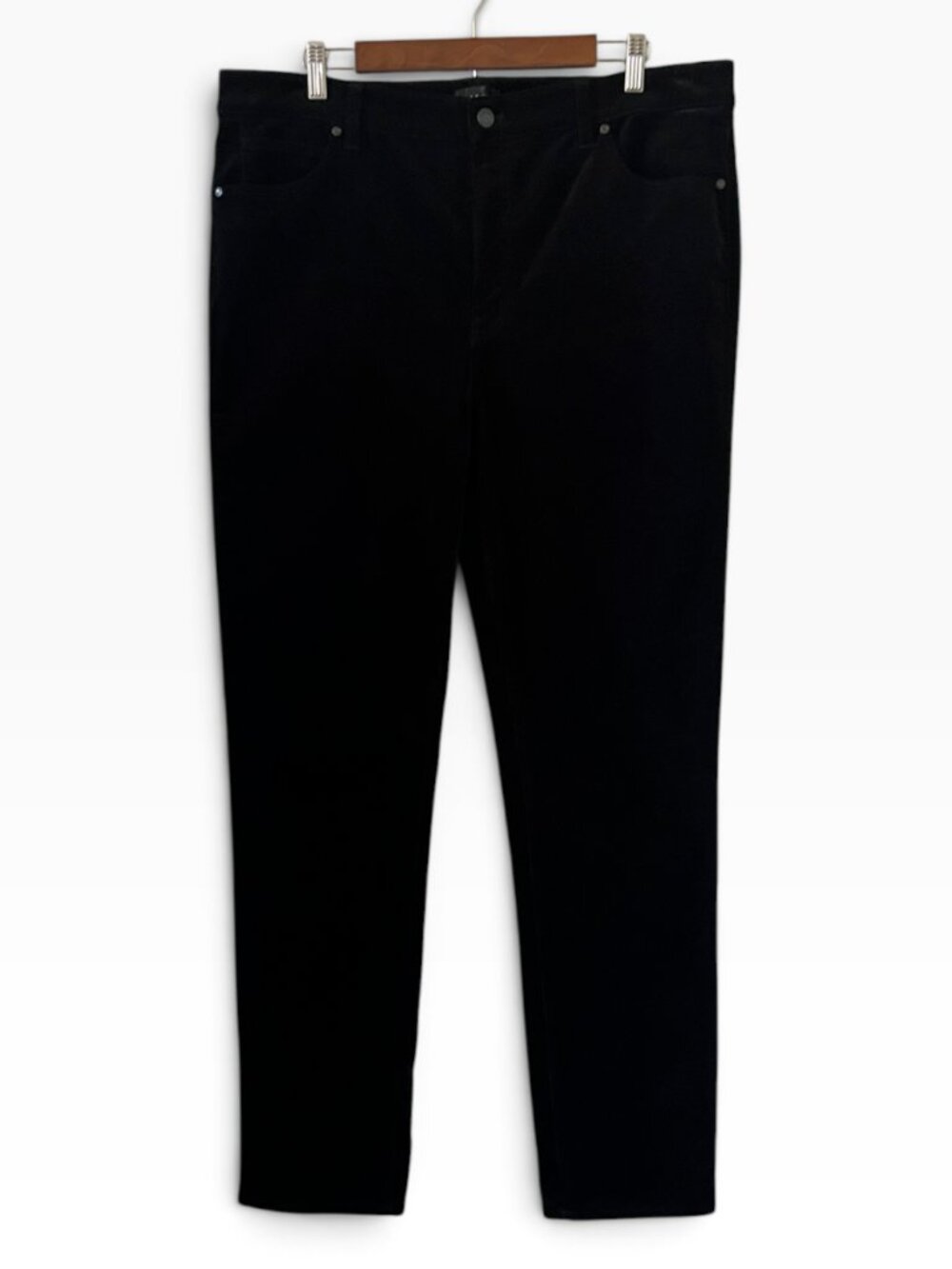 Talbots NEW Corduroy Straight Leg Pants In Black Size 16L